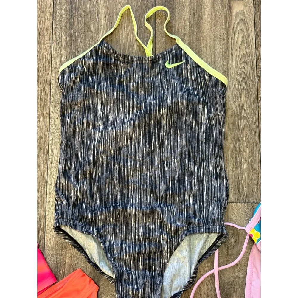 GIRLS SUMMER LOT SWIMWEAR SIZE 7-8 MULTICOLORED SWIMSET ONE PIECE - Picture 3 of 7